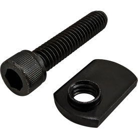 5/16-18 x 1.500 Socket Head Cap Screw & Slide-In Economy T-Nut, Black Zinc view 2