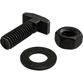 5/16-18 x 1.000 Drop-In T-Slot Stud w/Washer & Hex Nut, Black Zinc view 2