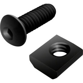 1/4-20 x .750 Button Head Socket Cap Screw & Standard Slide-In T-Nut, Black Zinc view 2