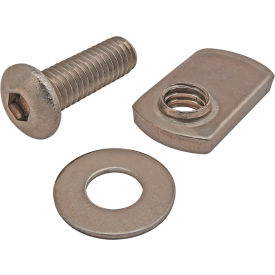 Button Head Socket Cap Screw with Washer and Economy T-Nut, Stainless Steel, 5/16-18 X 1" view 2