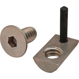 Flat Head Socket Cap Screw and Roll-In T-Nut, Stainless Steel, 1/4-20 X 1/2" view 2