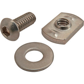 Button Head Socket Cap Screw w/ Washer & Economy T-Nut, Stainless Steel, 1/4-20 X 5/8" view 2