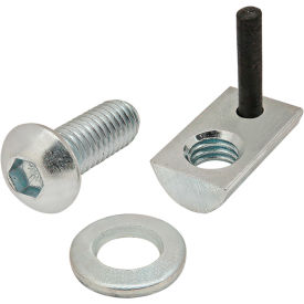 M6 x 16mm Bright Button Head Socket Cap Screw with Washer and Roll-In T-Nut, Zinc view 2