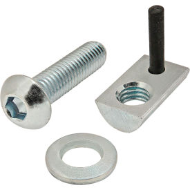 M6 x 25.00mm Button Head Socket Cap Screw with Washer and Roll-In T-Nut, Zinc view 2