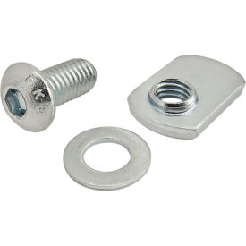 M8 x 16mm Button Head Socket Cap Screw with Washer and Slide-In Economy T-Nut, Zinc view 2