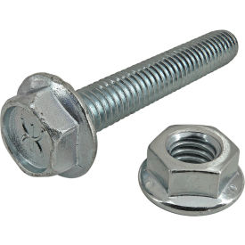 Bolt Assembly: 5/16-18 x 2" Bright Flanged Hex Head Bolt & Flanged Hex Nut, Bright Zinc view 2