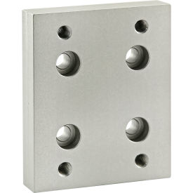 40 Series Flange Mount Caster Base Plate, Square Pattern Hole, Clear view 2