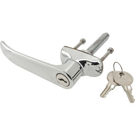 25, 40 Series Chrome Furniture L-Handle - Locking, Bright view 2