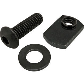 5/16-18 x 1" BHSCS with Washer & Slide-In Economy T-Nut - Offset Thread, Black Zinc view 2