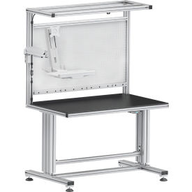 80/20® Deluxe Workstation 48W x 30D Silver/Black/White 