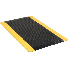 Apache Mills Diamond Foot Diamond Plate Mat 15/16" Thick 3 x 5 Black/Yellow Border 