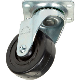 Casters, Wheels & Industrial Handling 421-3 1/2 Medium Duty Swivel Plate Caster 3-1/2" Soft Rubber Wheel 200 Lb. Capacity image.
