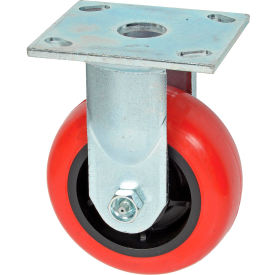Casters, Wheels & Industrial Handling 3498-5 Faultless Rigid Plate Caster 3498-5 5" Polyurethane Wheel image.