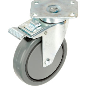 Casters, Wheels & Industrial Handling 899-5TB Faultless Total Lock Swivel Plate Caster 899-5TB 5" Polyurethane Wheel image.