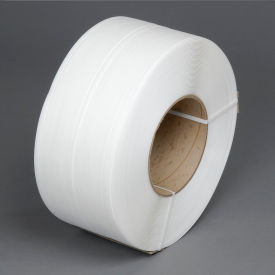 Global Industrial 921203WH Global Industrial™ Machine Grade Strapping, 3/8"W x 12900L x 0.021" Thick, 8" x 8" Core, White image.