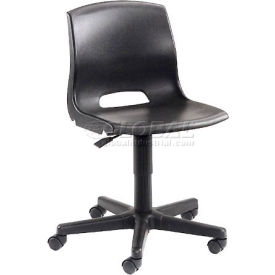 Global Industrial 921357 Interion® Plastic Office Chair - Black image.