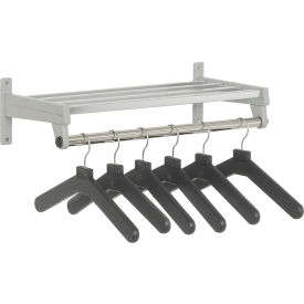 Magnuson Group DS2HA-6HGRS 24" Garment Wall Rack Includes 6 Hangers - Silver image.