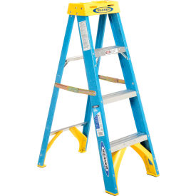 Werner Ladder Co 6004*****##* Werner 4 Fiberglass Step Ladder w/ Plastic Tool Tray - 6004 image.