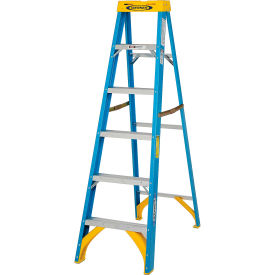 Werner Ladder Co 6006*****##* Werner 6 Fiberglass Step Ladder w/ Plastic Tool Tray 250 lb. Cap - 6006 image.