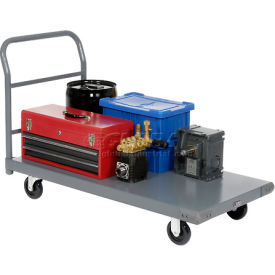 Steel Deck Platform Truck 48 x 24 1000 Lb. Capacity 5" Polyurethane Casters view 2