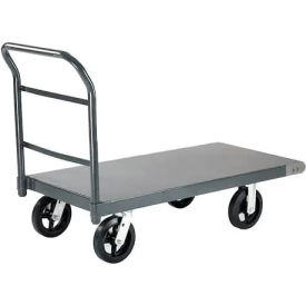 Steel Deck Platform Truck 72 x 36 2400 Lb. Capacity 8" Rubber Casters view 2