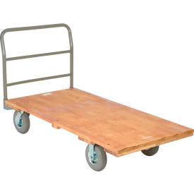 Global Industrial&#153; Hardwood Deck Platform Truck 54 x 27 1200 Lb. Capacity 8"" Pneumatic Casters