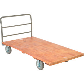 Global Industrial&#153; Hardwood Deck Platform Truck 72 x 36 1200 Lb. Capacity 8"" Pneumatic Casters