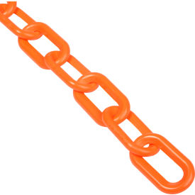 Global Industrial 954113SO Global Industrial™ Plastic Chain Barrier, 2"x50L, Safety Orange image.