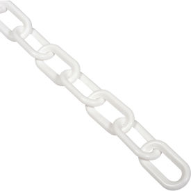 Global Industrial 954113WH Global Industrial™ Plastic Chain Barrier, 2"x50L, White image.