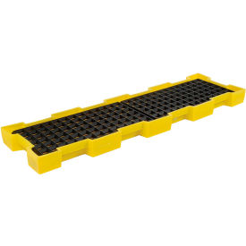 Justrite Safety Group 1647 Eagle 1647 4 Drum Inline Spill Containment Platform - Yellow with No Drain image.
