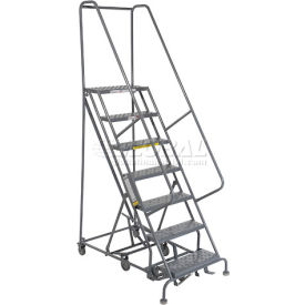 Tri Arc Mfg KDED107246 7 Step Steel Easy Turn Rolling Ladder - Standard Angle - KDED107246 image.