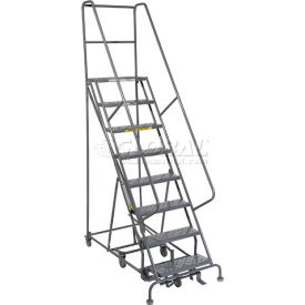 Tri Arc Mfg KDED108246 8 Step Steel Easy Turn Rolling Ladder - Standard Angle - KDED108246 image.