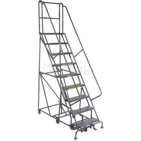 Tri Arc Mfg KDED109246 9 Step Steel Easy Turn Rolling Ladder - Standard Angle - KDED109246 image.