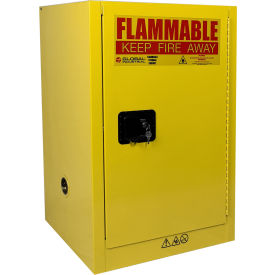 Flammable Cabinet, Manual Close Single Door, 12 Gallon, 23"Wx18"Dx35"H view 2