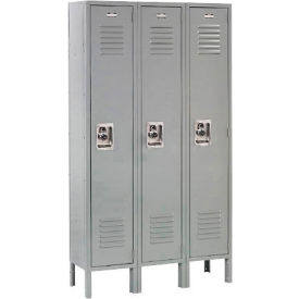 Global Industrial™ Infinity® 1-Tier 3 Door Locker 45""W x 18""D x 78""H Gray Assembled