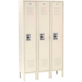 Global Industrial™ Infinity® 1-Tier 3 Door Locker 36""W x 18""D x 78""H Tan Assembled