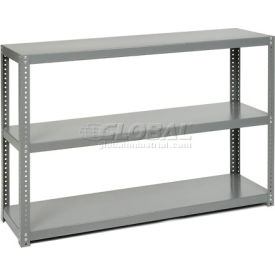 Global Industrial 968600 Global Industrial™ 3 Shelf, Extra Heavy Duty Steel Shelving Unit, 36"W x 18"D x 39"H, Gray image.