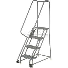 Tri Arc Mfg KDTF104162 4 Step Steel 16"W Step Tilt And Roll Ladder - Grip Strut Tread - KDTF104162 image.