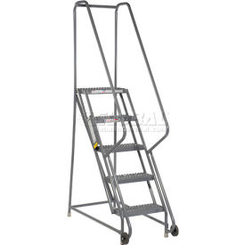 Tri Arc Mfg KDTF105162 5 Step Steel 16"W Step Tilt And Roll Ladder - Grip Strut Tread - KDTF105162 image.