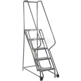 Tri Arc Mfg KDTF105166 5 Step Steel 16"W Step Tilt And Roll Ladder - Perforated Tread - KDTF105166 image.