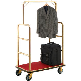 Global Industrial 985116GD Global Industrial™ Bellman Cart With Straight Uprights, 6" Casters, Gold Stainless Steel image.
