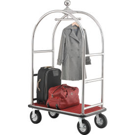 Global Industrial 985119SL Global Industrial™ Bellman Cart With Curved Uprights, 8" Casters, Silver Stainless Steel image.
