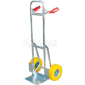Vestil Manufacturing DHHT-250A-FD-UY Aluminum Fold-Down Hand Truck Yellow Flat-Free Wheels DHHT-250A-FD-UY 250 Lb. Cap. image.