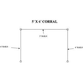 Versacart Systems, Inc. 570-506 VersaCart® 5x6 Indoor Corral 2-End & 2-Corner Posts, 2-5 & 4-6 Rails, 16-Anchors image.