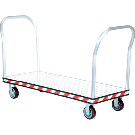 Vestil Aluminum Treadplate Deck Platform Truck ATP-C-2460-2HDL 2 Handles 3600 Lb. Cap. 