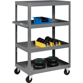 Global Industrial 988832 Global Industrial™ Steel Shelf Truck w/4 Shelves, 800 lb. Capacity, 36L x 24"W x 60"H image.