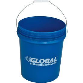 Global Industrial 988980 Global Industrial™ 5 Gallon Open Head Plastic Pail with Steel Handle - Blue image.
