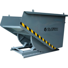 Global Industrial 989012 Global Industrial™ Medium Duty Self Dumping Forklift Hopper, 1 Cu. Yd., 4000 Lb. Cap., Gray  image.