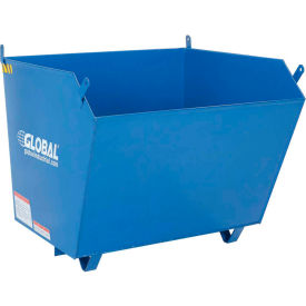 Global Industrial 989027 Global Industrial™Low-Profile Self-Dumping Forklift Hopper,1/4 Cu.Yd.,6000 Lbs. Cap.,Blue/Black image.