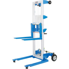 Global Industrial 989051 Global Industrial™ Lightweight Hand Operated Lift Truck, 400 Lb. Capacity Straddle Legs image.